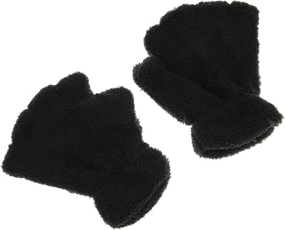 Fakeface Cute Cat Kitten Paw Fingerless Faux Fur Plush Gloves for Girls Women Apparel & Accessories > Clothing Accessories > Gloves & Mittens FakeFace   