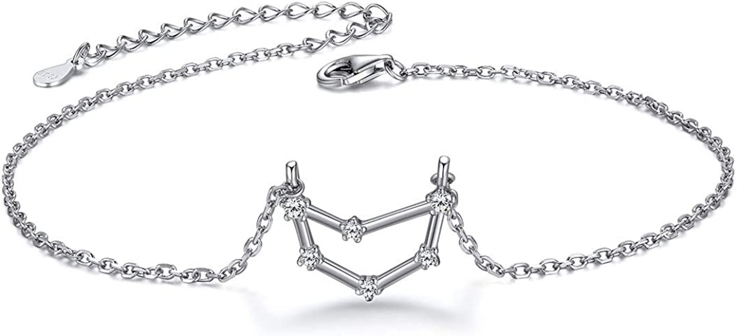 Chicsilver 12 Constellation Zodiac Anklet for Women Girls Sterling Silver Cubic Zirconia Horoscope Ankle Bracelets, 8"-10" Adjustable(With Gift Box) Apparel & Accessories > Jewelry > Anklets ChicSilver Jewelry Capricorn (Dec 22 - Jan 19)  