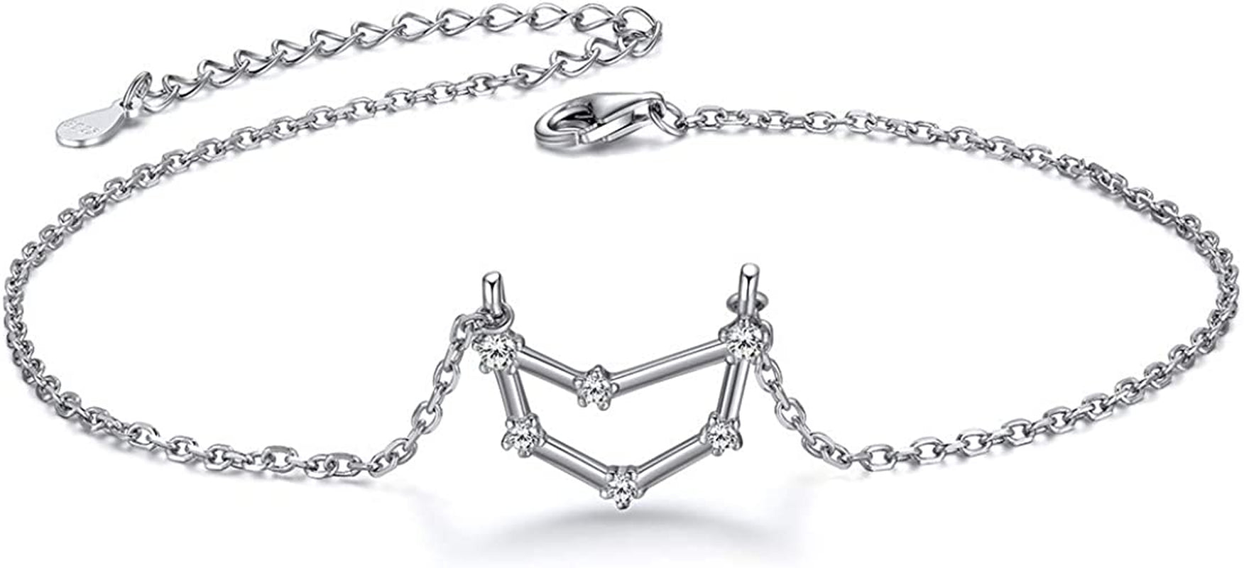 Chicsilver 12 Constellation Zodiac Anklet for Women Girls Sterling Silver Cubic Zirconia Horoscope Ankle Bracelets, 8"-10" Adjustable(With Gift Box) Apparel & Accessories > Jewelry > Anklets ChicSilver Jewelry Capricorn (Dec 22 - Jan 19)  