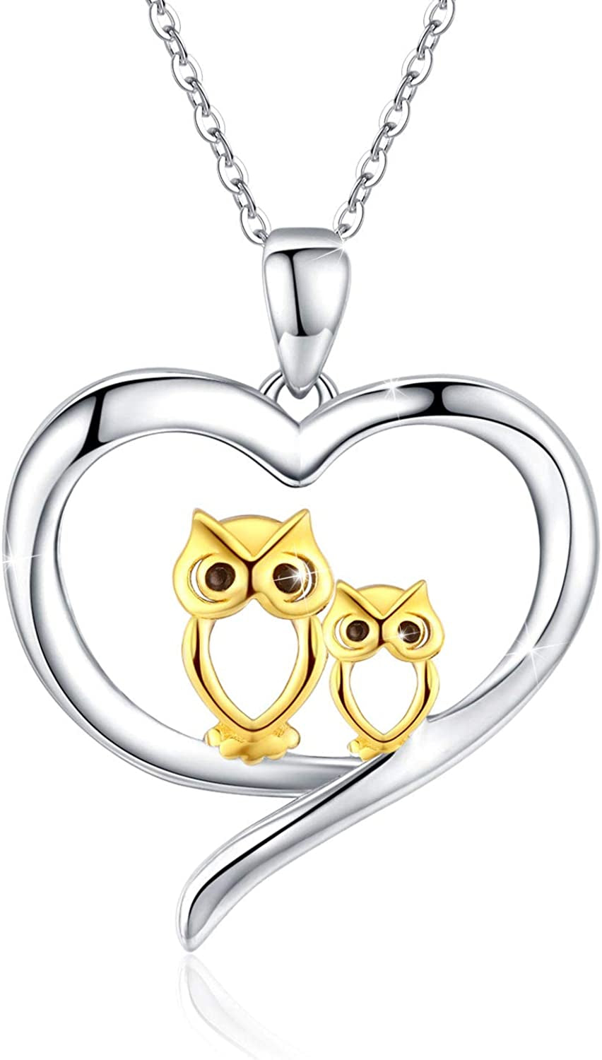 Cuoka Owl Stud Earrings,Owl Necklace 925 Sterling Silver Opal Owl Earrings Hypoallergenic Heart Animal Owl Jewelry Gifts for Women Girls Owl Lovers Apparel & Accessories > Jewelry > Earrings Cuoka D-Two Gold Owl  