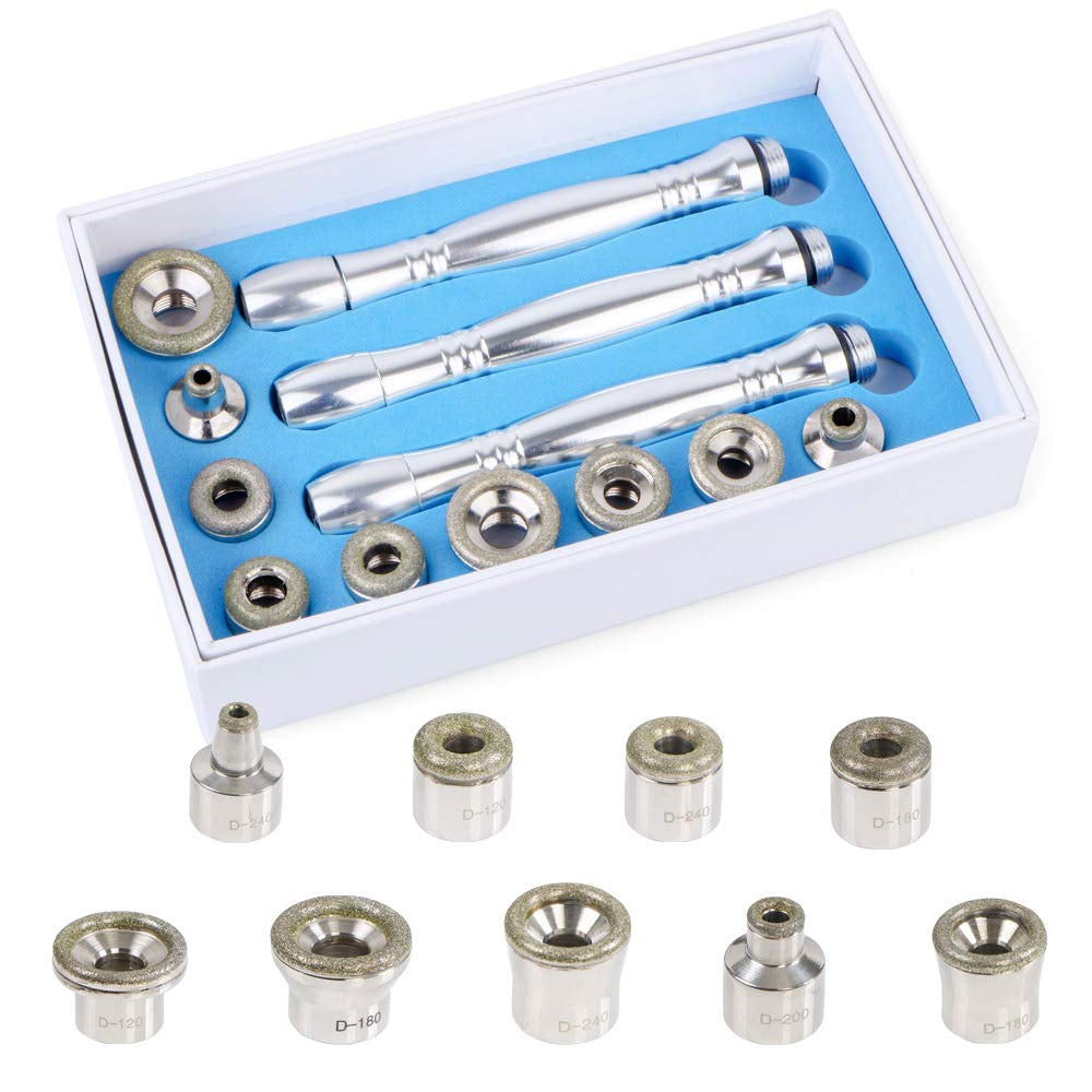 Nmeisi Microdermabrasion Tips and Wands Diamond Dermabrasion Skin Exfoliator Tool-9Pcs Stainless Steel Diamond Derbrasion Replacement Tips, 3Pcs Microdermabrasion Wands, 50Pcs Cotton Filter Health & Beauty > Personal Care > Cosmetics > Cosmetic Tools > Skin Care Tools Nmeisi   