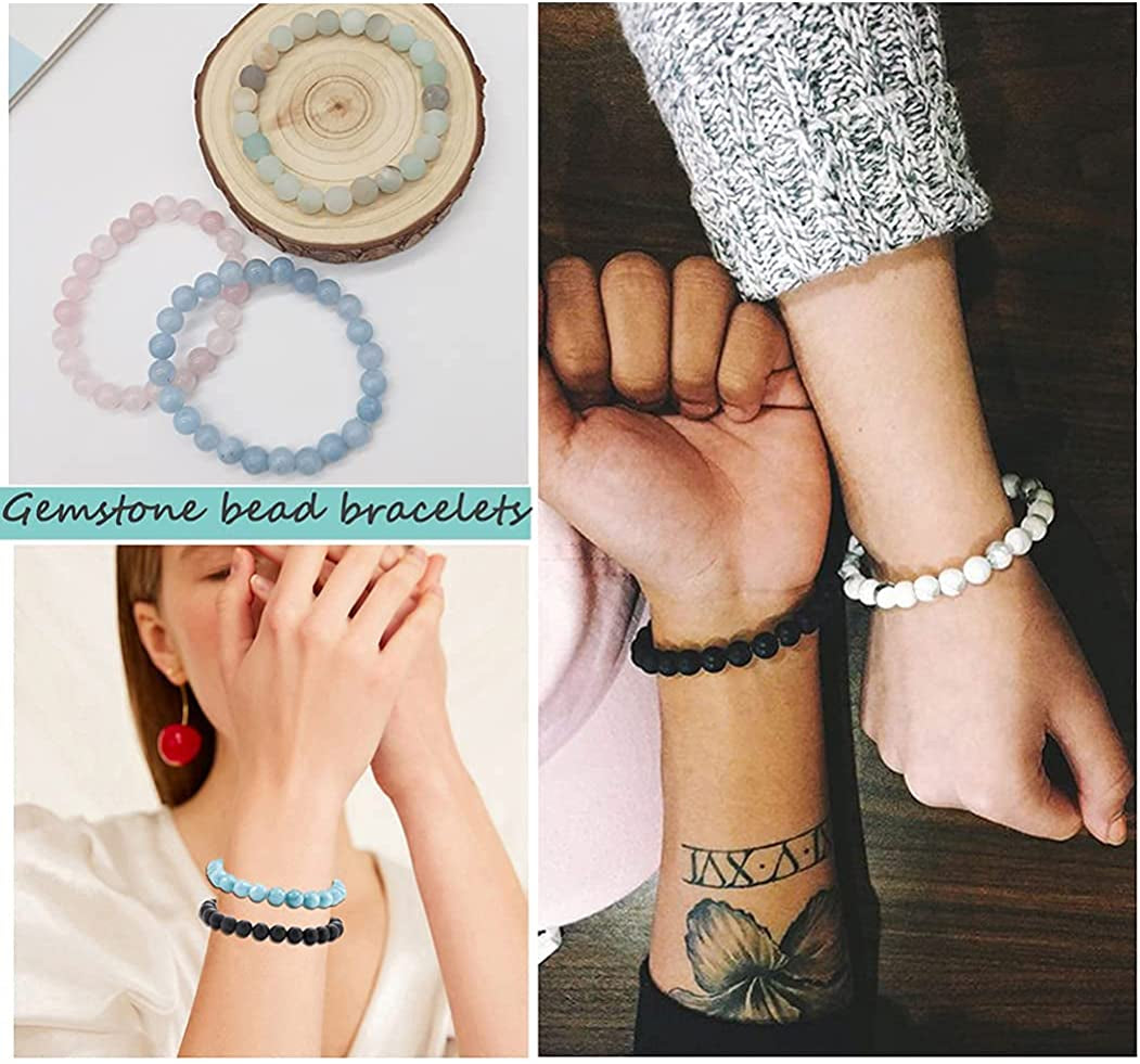 Jewdreamer 12Pcs Healing Stone Beaded Bracelets for Women Men Semi-Precious Gemstones Bracelets Crystal Beaded Bracelet Unisex Adjustable Stretch Bracelets 8MM Apparel & Accessories > Jewelry > Bracelets Jewdreamer   