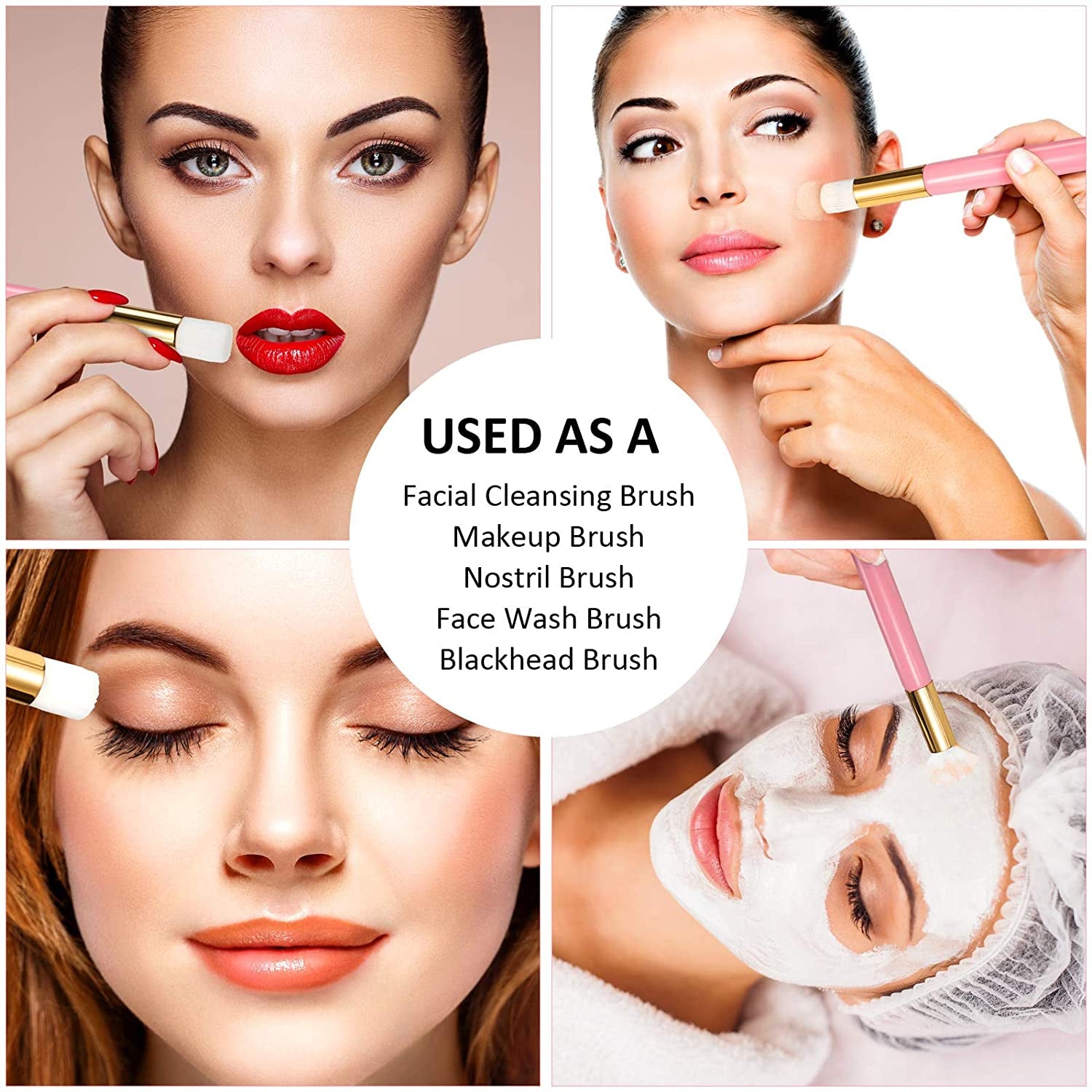 Lauwell 40 Pieces Lash Shampoo Brushes Nose Pore Deep Cleaning Brush Peel off Blackhead Removing Brush Tool Cosmetic Lash Cleanser Brush Facial Cleansing Brushes with Storage Box(Pink) Health & Beauty > Personal Care > Cosmetics > Cosmetic Tools > Makeup Tools Lauwell   