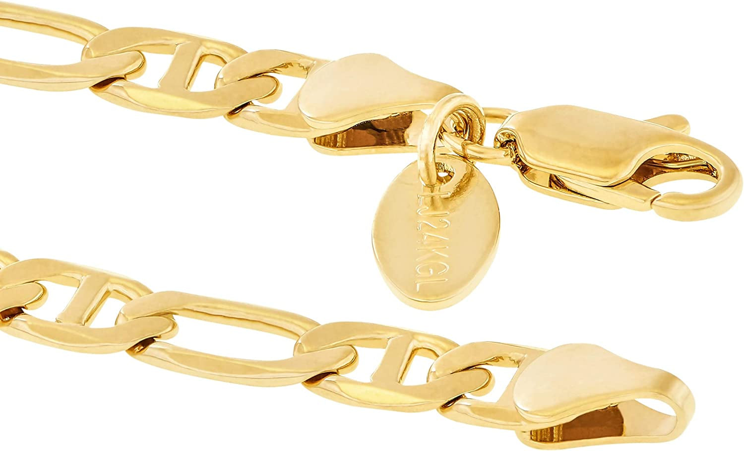 LIFETIME JEWELRY 6Mm Figaro Mariner Link Anklet for Women 24K Real Gold Plated Apparel & Accessories > Jewelry > Anklets LIFETIME JEWELRY   