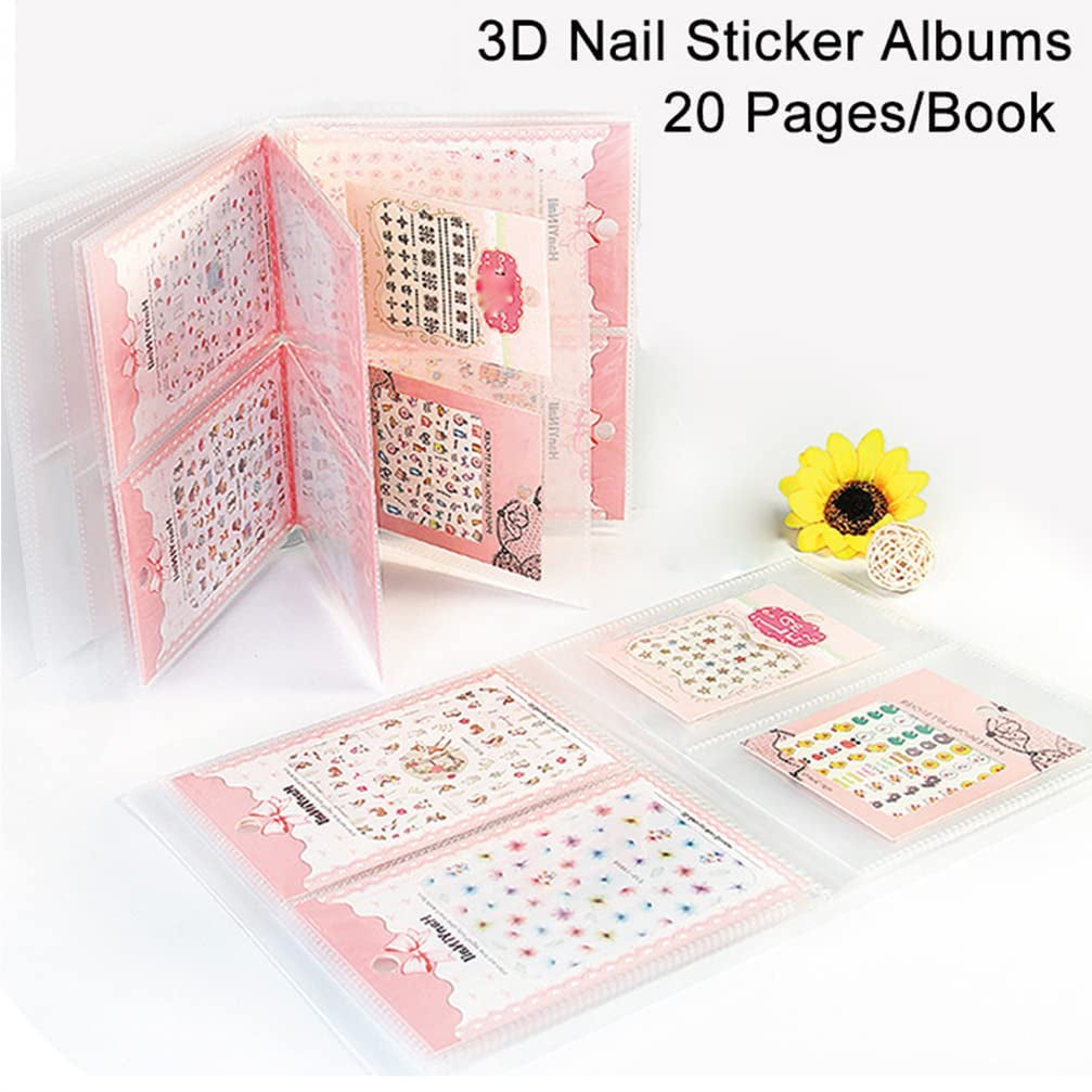 Nail Art Sticker Decals Holder Storage Organizer Display Book Collecting Album, 80 Slots Empty Storage Holder, Easy Photo Album Manicure Nail Art Tools Health & Beauty > Personal Care > Cosmetics > Cosmetic Tools > Nail Tools ASVNRES   