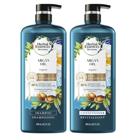 Herbal Essences Shampoo and Conditioner Set Repairing Argan Oil of Morocco with Natural Source Ingredients, Color Safe, Biorenew, 20.2 Fl Oz, 2 Count Health & Beauty > Personal Care > Hair Care Herbal Essences   
