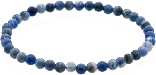 LTC Designs Glossy 4Mm round Sodalite Stretch Bracelet (In Various Lengths: 6.5, 7, 7.5, 8 Inches) Apparel & Accessories > Jewelry > Bracelets Lita Trading Corp. 7.0 Inches  
