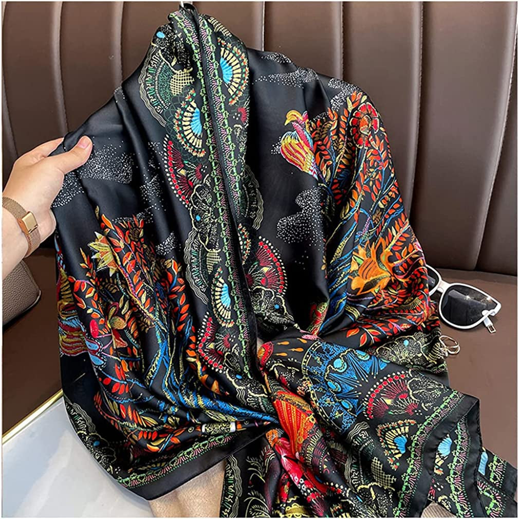 Fashion Scarves 100% Silk Felling Scarf Long Lightweight Sunscreen Shawls Wrap for Women Hair Scarves Apparel & Accessories > Clothing Accessories > Scarves & Shawls Aufeel   