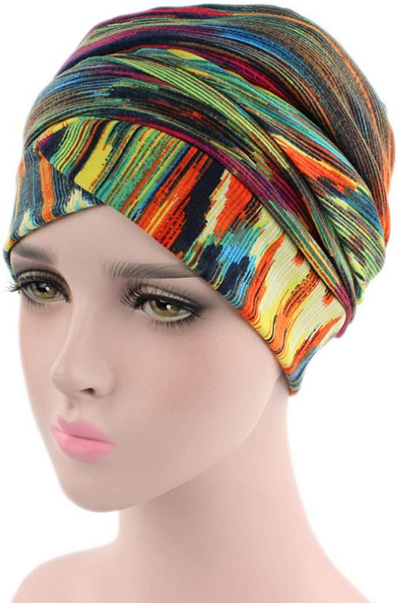 Ever Fairy Turban Head Wrap Scarf,African Women' Soft Long Scarf Shawl Hair Bohemian Headwrap Stretch Headband Tie (2Pack-A) Apparel & Accessories > Clothing Accessories > Scarves & Shawls Ever Fairy   