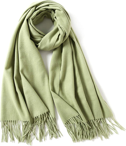 Jeelow Winter Pashmina Blanket Scarfs Shawls Wraps Open Front Poncho Cape for Women Wedding Evening Dresses Apparel & Accessories > Clothing Accessories > Scarves & Shawls Jeelow Green Spring  