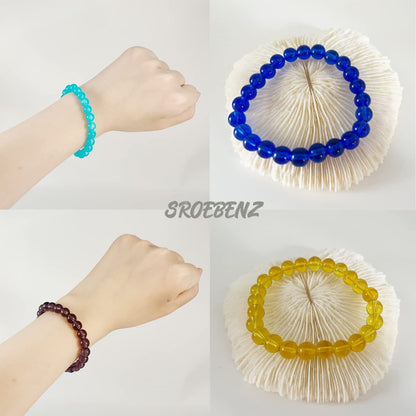 SROBENZ 15 PCS Crystal 8Mm round Beaded Bracelet Set Healing Glass Stretch Bracelets for Women Girl Men round Beads Elastic Bracelets Apparel & Accessories > Jewelry > Bracelets SROBENZ   