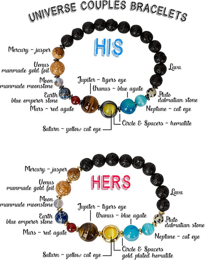 Spunkysoul New! His and Hers Couple Circle Distance Universe Bracelets Collection Apparel & Accessories > Jewelry > Bracelets SPUNKYsoul   