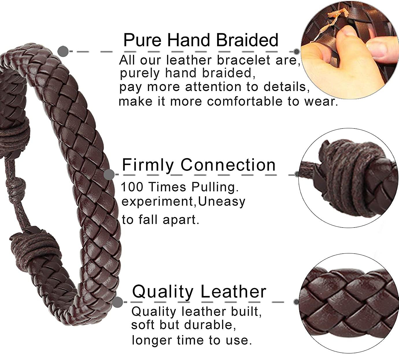 LOLIAS 18Pcs Leather Chakra Bead Tribal Bracelet for Men Women Charm Ethnic Wood Beaded Hemp Bracelets Boho Wristbands Apparel & Accessories > Jewelry > Bracelets LOLIAS   