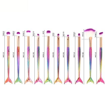 Tenmon 10 Pcs Mermaid Eye Makeup Brushes Set, Professional Eyeshadow Makeup Brushes Set with Soft Synthetic Hairs for Eyeshadow, Concealer, Eyeliner, Brow Blending, Highlighter Brush Tool Health & Beauty > Personal Care > Cosmetics > Cosmetic Tools > Makeup Tools Tenmon   