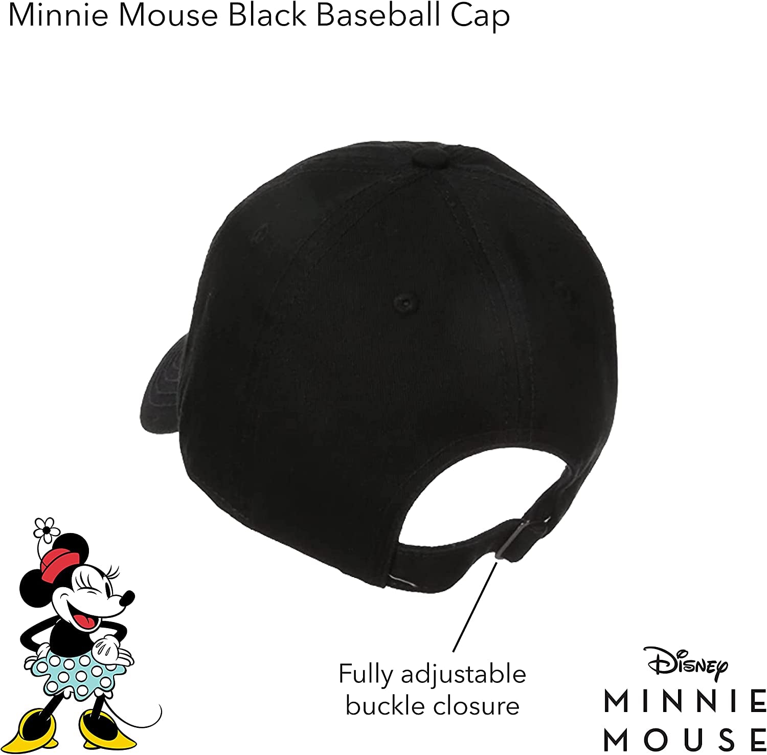 Concept One Disney Minnie Mouse Embroidered Cotton Adjustable Dad Hat, Baseball Cap with Curved Brim Apparel & Accessories > Clothing Accessories > Hats Concept One   