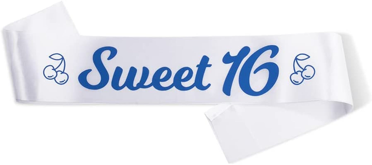 Party to Be Sweet 16 Birthday Sash Happy 16Th Birthday Party Decoration Party Favors for Birthday Girls Purple Apparel & Accessories > Clothing Accessories > Sashes Party to Be White  