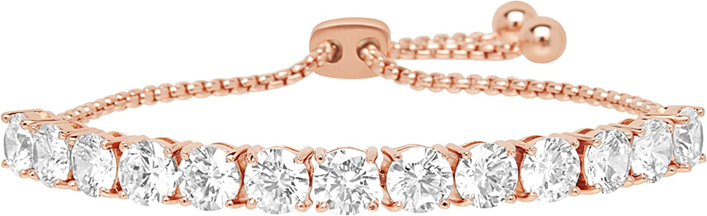 Devin Rose Women’S Bolo Bracelet – Slide Adjustable Cubic Zirconia Crystal Tennis Bracelet Apparel & Accessories > Jewelry > Bracelets Devin Rose 6mm Pink  