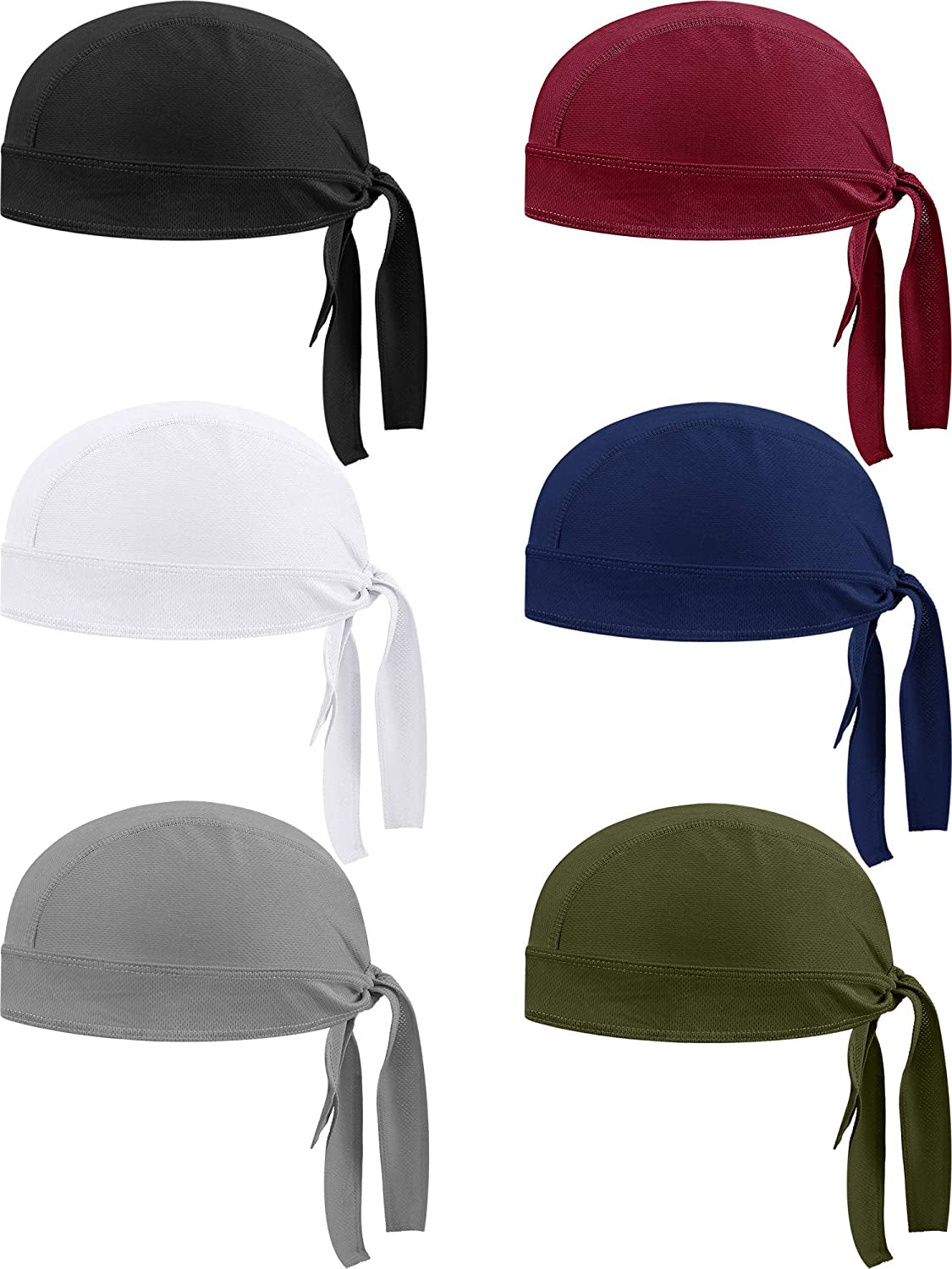 Chuangdi Sweat-Wicking Beanie Cap Skull Cap, Quick-Drying Pirate Hats for Men and Women Favors Apparel & Accessories > Clothing Accessories > Bandanas & Headties Chuangdi White, Navy Blue, Dark Green, Red  