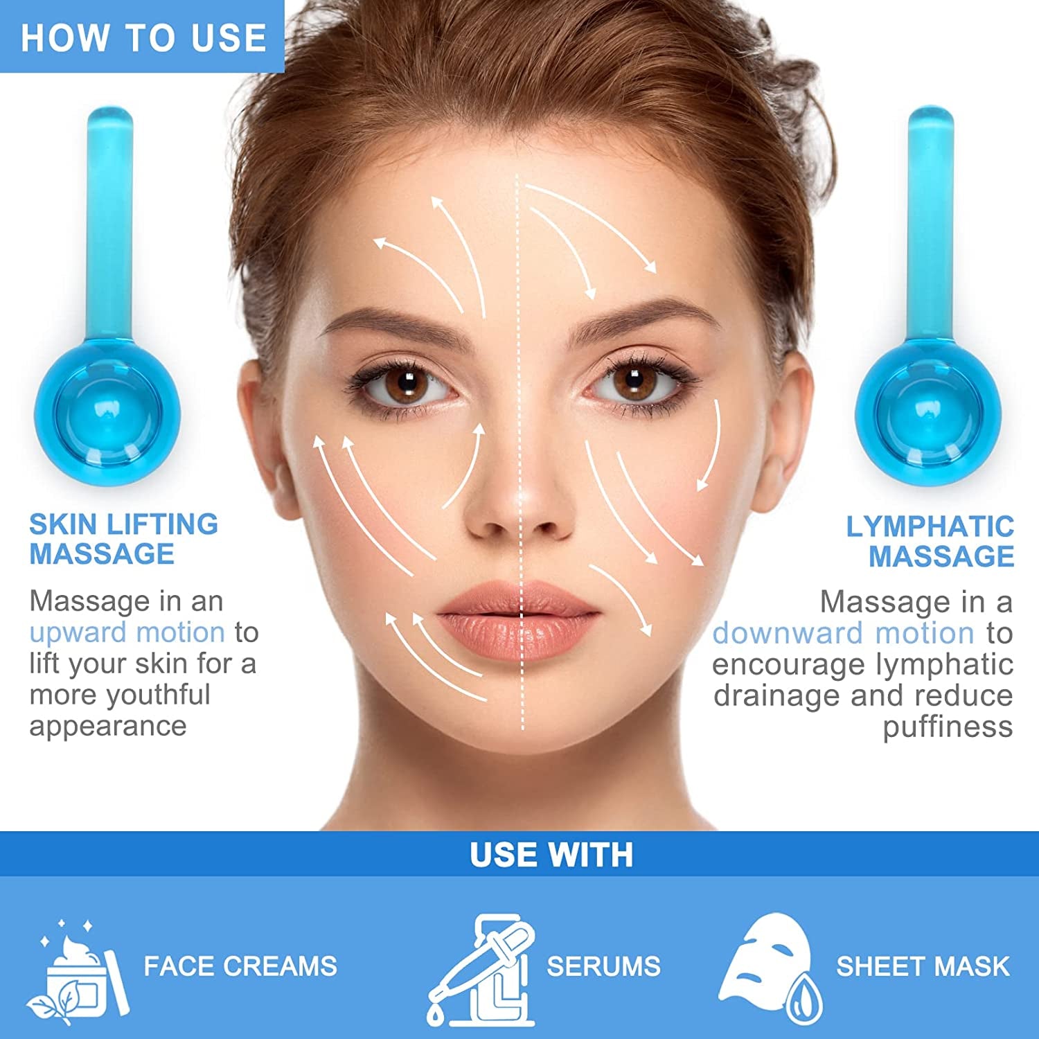Cold Globes for Facials, Facial Tools Skin Care Tools, Ice Face Roller Massager Health & Beauty > Personal Care > Cosmetics > Cosmetic Tools > Skin Care Tools LKSDJGOH   