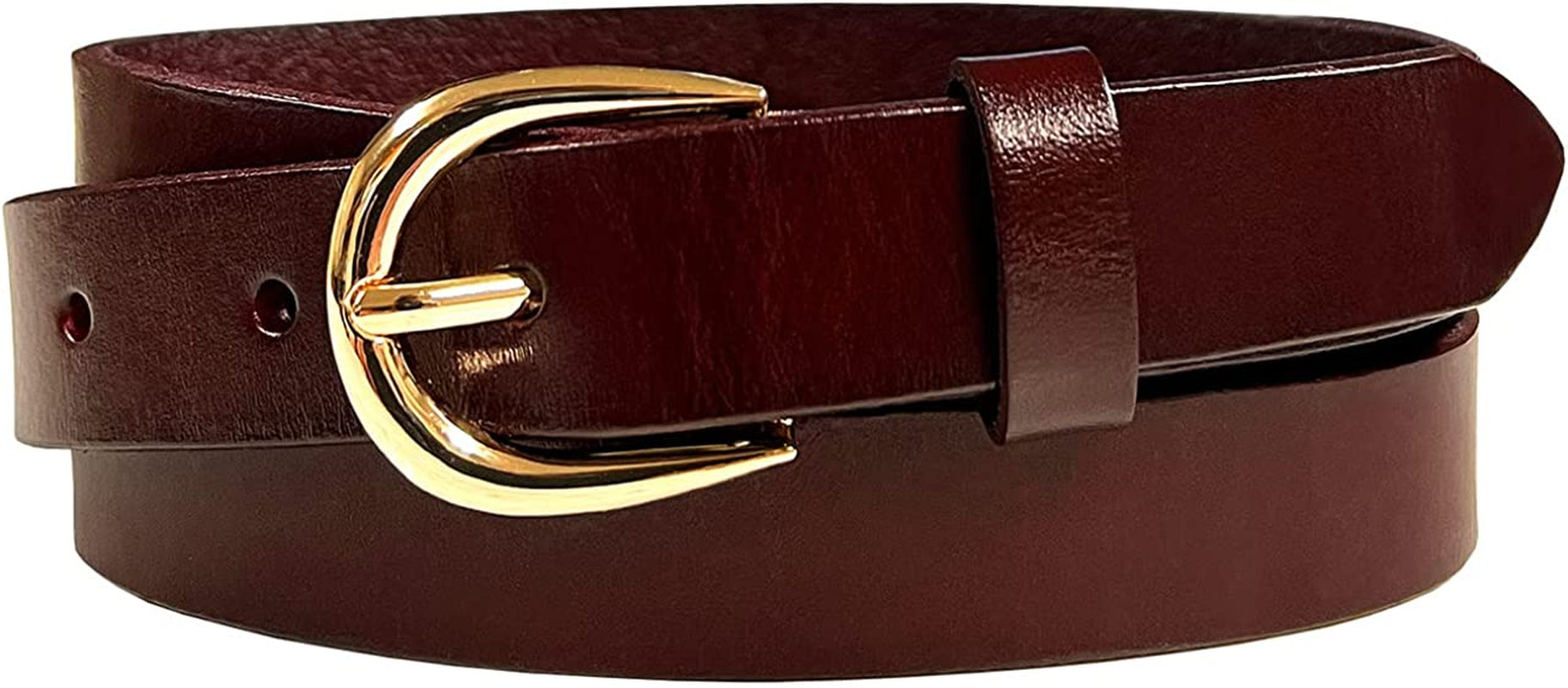 Women'S Dress Belt Casual Fashion Waist Skinny Belt 1"(25Mm) Wide, Multi-Style Options Apparel & Accessories > Clothing Accessories > Belts Belts.com Style 1 - Premium Leather Smooth Burgundy 32 