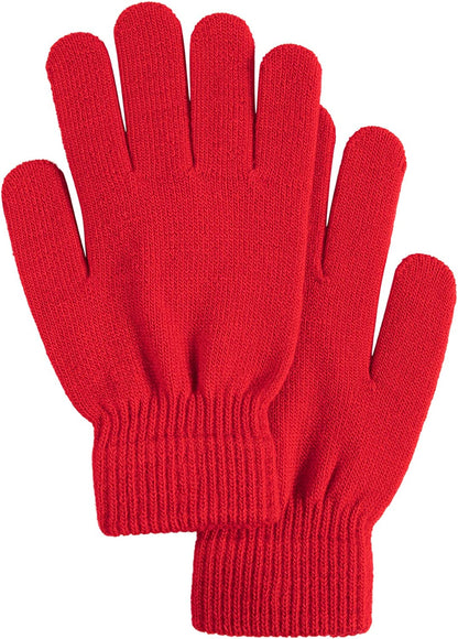 Simplicity Men/Women Winter Classic Solid Colored Knit Gloves Apparel & Accessories > Clothing Accessories > Gloves & Mittens Simplicity 38_red  