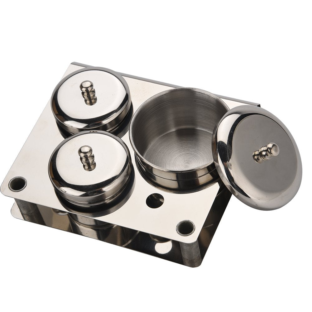 Nail Liquid Container, Mini Stainless Steel Dish Pot Liquid Powder Cup Lid Bowl Nail Art Tools Acrylic Nail Art Equipment Mini Bowl Cup Tray Pot Container Organizer Holder with Lid, 3Pcs Health & Beauty > Personal Care > Cosmetics > Cosmetic Tools > Nail Tools Zerone   