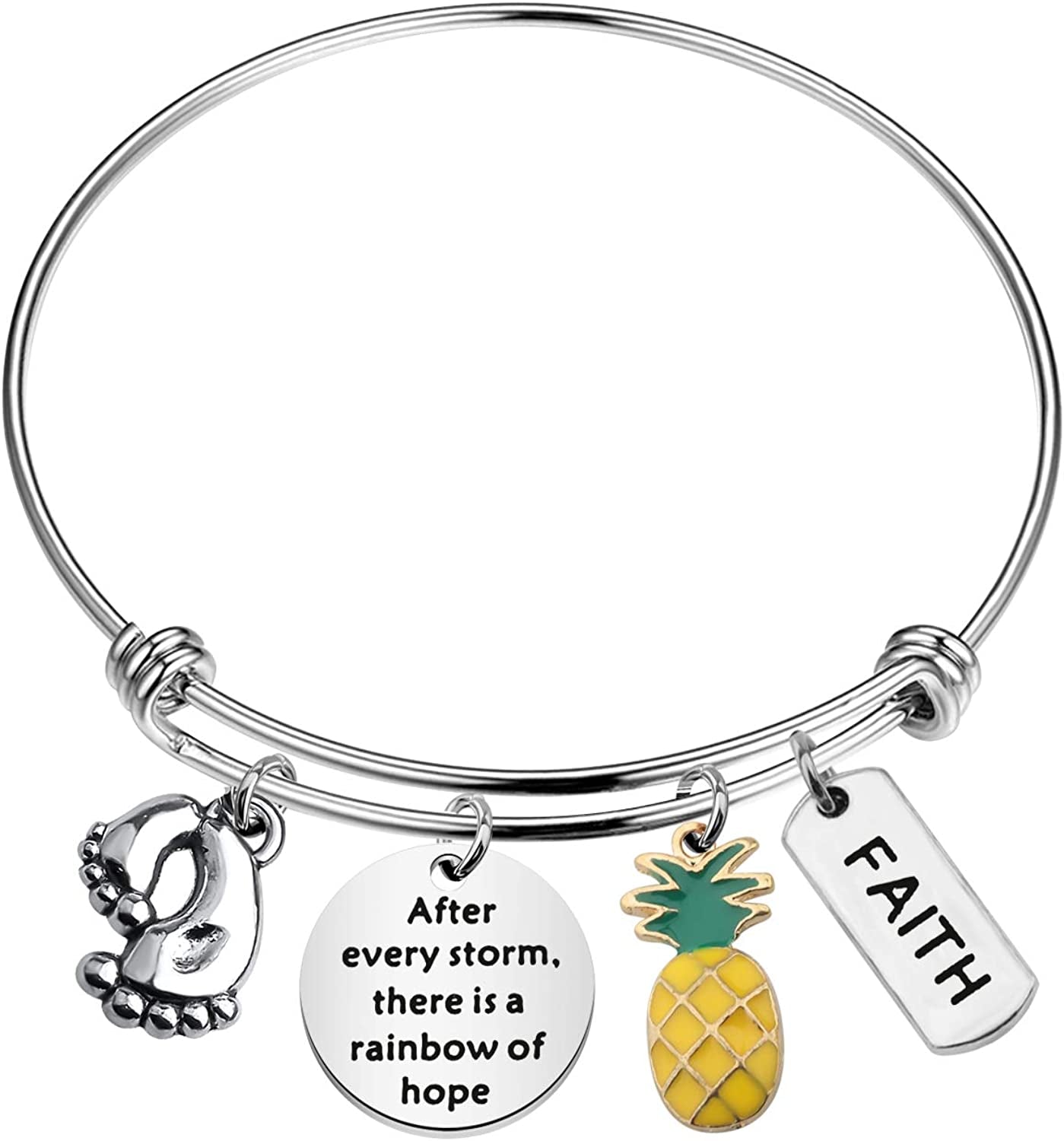 SEIRAA IVF Infertility Bracelet after Every Storm There Is a Rainbow of Hope Bracelet Infertility Mom Jewelry IVF Encouragement Gift for Her Apparel & Accessories > Jewelry > Bracelets SEIRAA IVF bracelet  