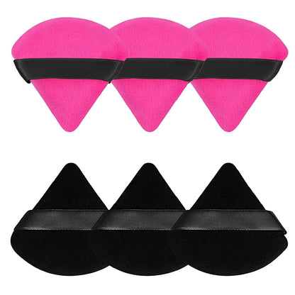 Pimoys 6 Pieces Powder Puff Face Soft Triangle Makeup Puff for Loose Powder Body Powder, Wedge Shape Velour Cosmetic Sponge for Contouring, under Eyes and Corners, Beauty Makeup Tools Health & Beauty > Personal Care > Cosmetics > Cosmetic Tools > Makeup Tools Pimoys Black and Rose Red  