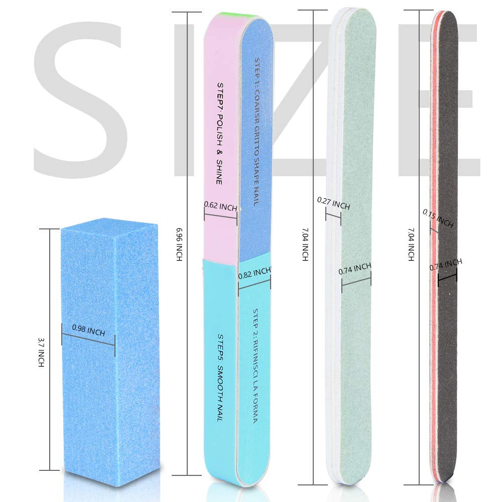 Nail Files and Buffers, FANDAMEI 20PCS Professional Manicure Tools Kit. Rectangular Nail Buffer Block & 100/180 Grit Nail File, 7 Way Nail File & Nail Polishing Buffer. Nail Care File Buffer Tool Health & Beauty > Personal Care > Cosmetics > Cosmetic Tools > Nail Tools FANDAMEI   