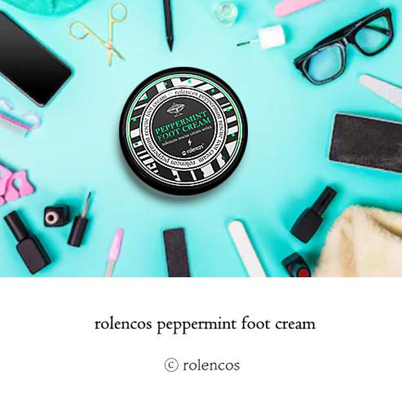 Rolencos Peppermint Cooling Moisturizing Foot Cream 4.20Oz, Callus Remover, Thick, Cracked, Rough, Dead and Dry, Hard Feet, Heels, Soles, Professional Crack Foot Care Rescue Cream Health & Beauty > Personal Care > Foot Care rolencos   
