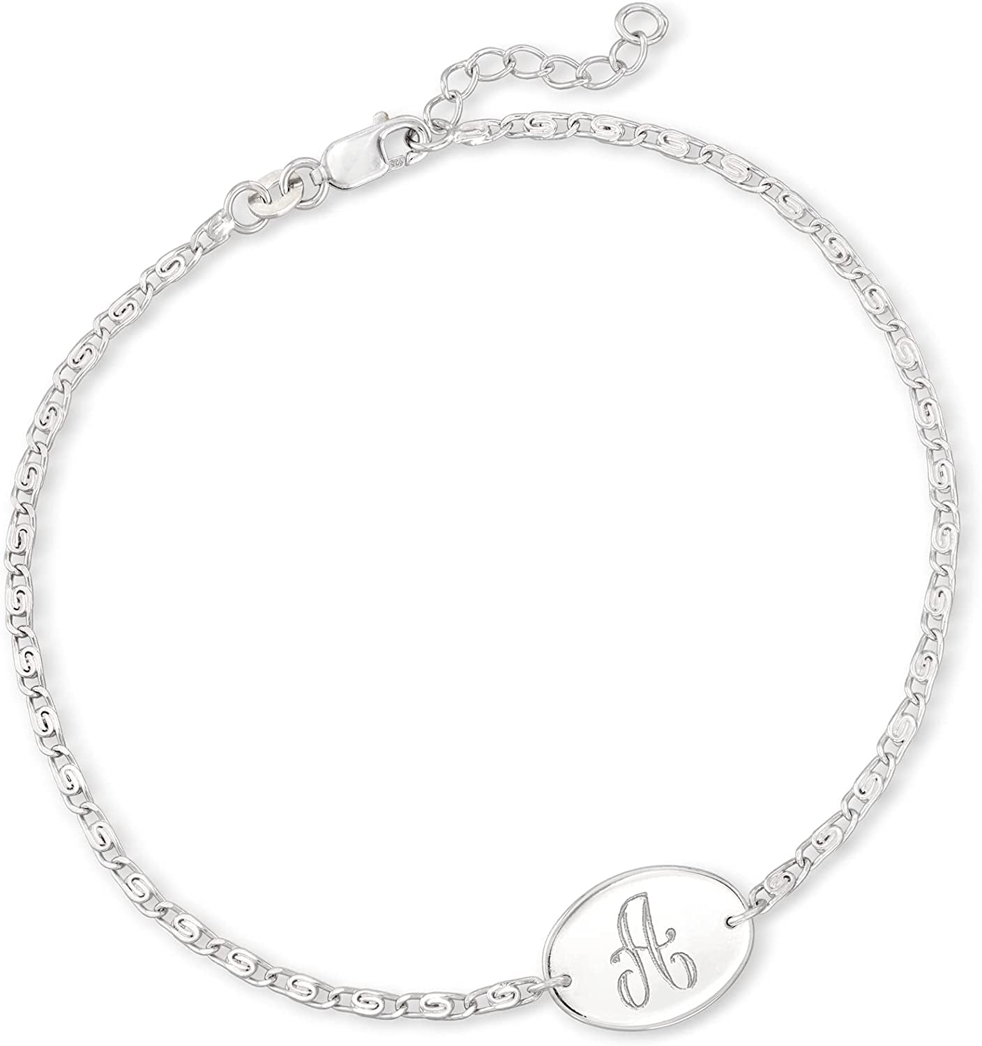 Ross-Simons Sterling Silver Personalized Anklet Apparel & Accessories > Jewelry > Anklets Ross-Simons   