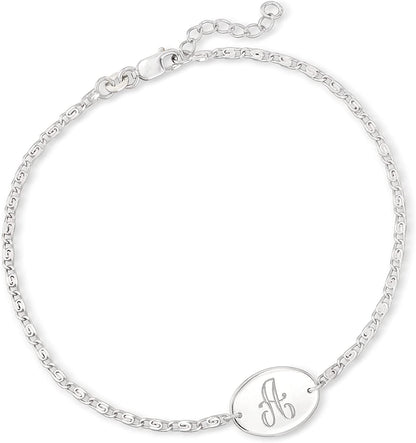 Ross-Simons Sterling Silver Personalized Anklet Apparel & Accessories > Jewelry > Anklets Ross-Simons   