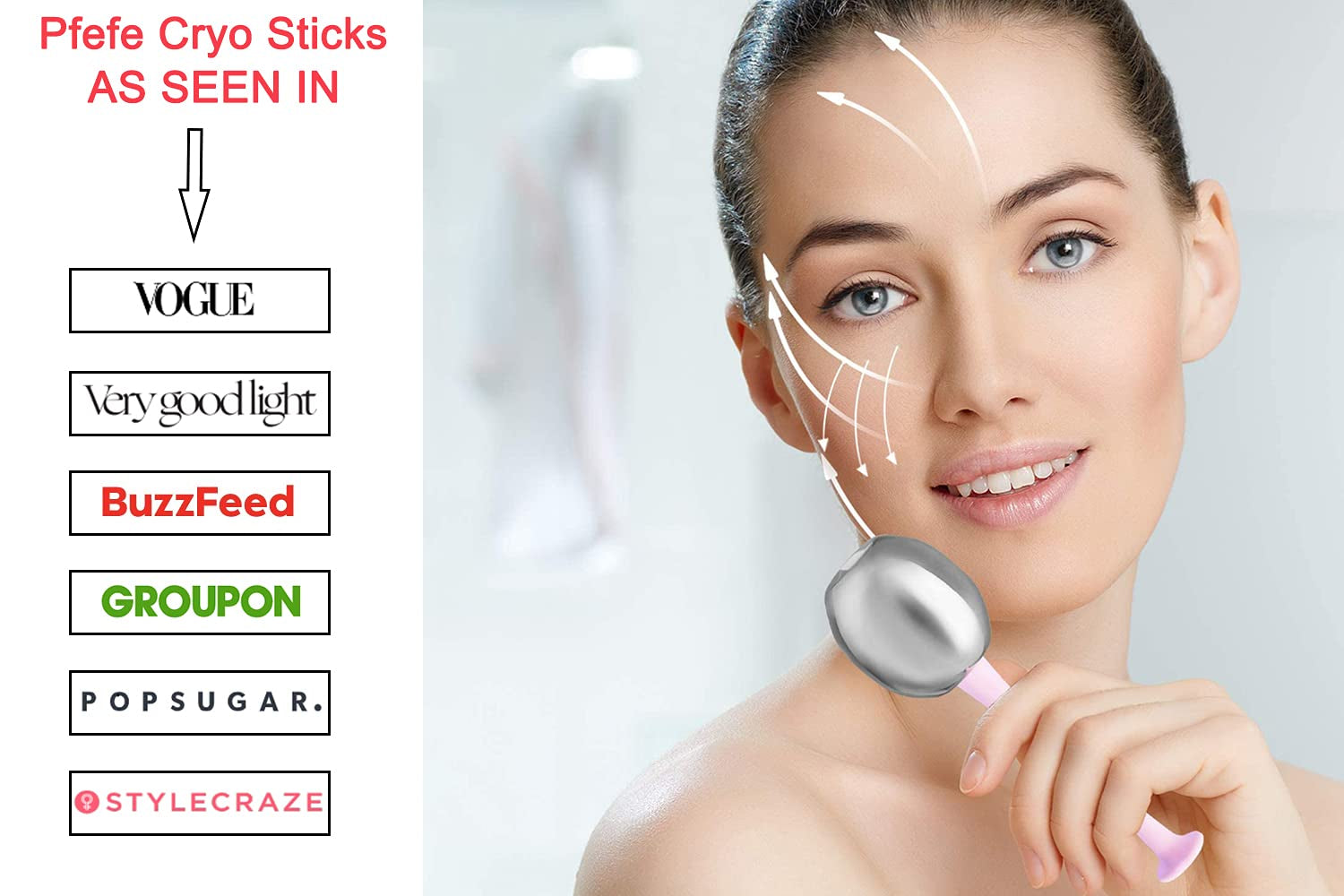 Ice Globes Facial Skin Care Freeze Tools for Women Face & Eyes, Stainless Steel Face Beauty Cryo Sticks Roller for Girls Ladies, Cooling Spa Globes with Storage Case Health & Beauty > Personal Care > Cosmetics > Cosmetic Tools > Skin Care Tools pfefe   