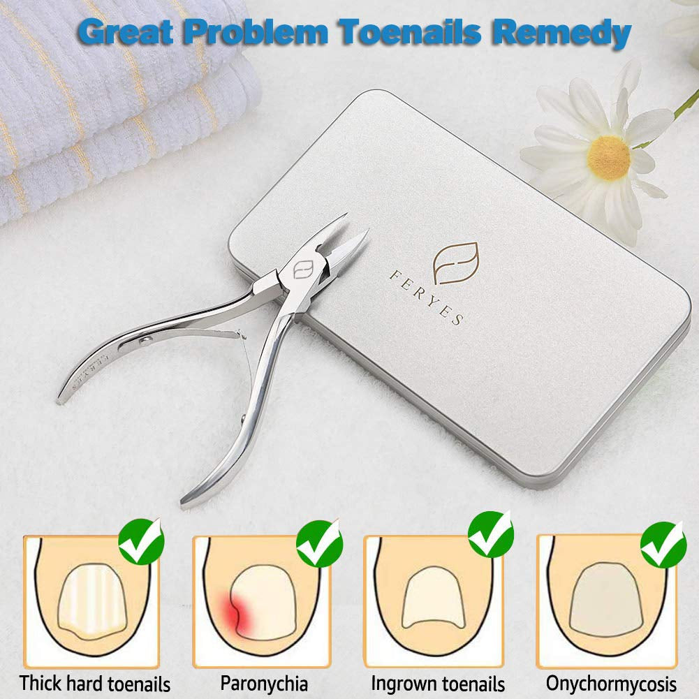 FERYES Toenail Clippers Straight Blade for Thick Toenails, Nail Clippers for Thick and Ingrown Nails - High Temperature Forging Stainless Steel Toe Nail Tools Health & Beauty > Personal Care > Cosmetics > Cosmetic Tools > Nail Tools FERYES   