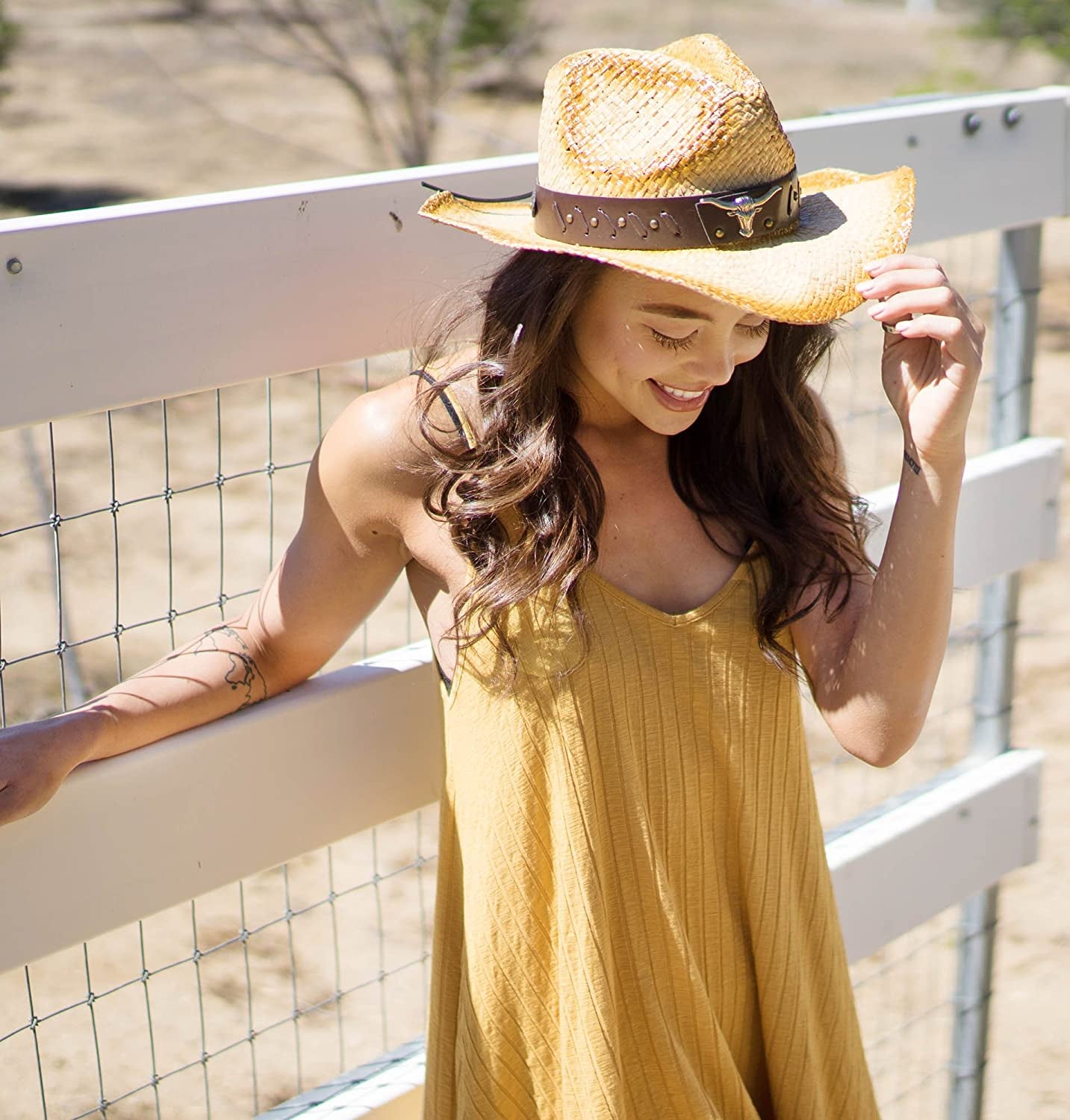 Livingston Men & Women'S Woven Straw Cowboy Hat W/Hat Band Apparel & Accessories > Clothing Accessories > Hats KYLIE MAX   