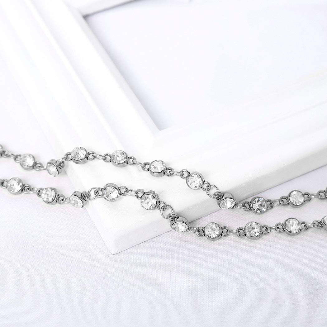 Nicute Boho Rhinestone Belly Chain Waist Chains Summer Crystal Body Jewelry for Women and Girls (Silver) Apparel & Accessories > Jewelry > Body Jewelry Nicute   