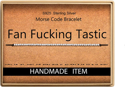 Inspirational Gifts for Women Morse Code Bracelets for Women Funny Bracelet for Friend Funny Christmas Gift for Women Apparel & Accessories > Jewelry > Bracelets Monily 07-Fan Fucking Tastic  