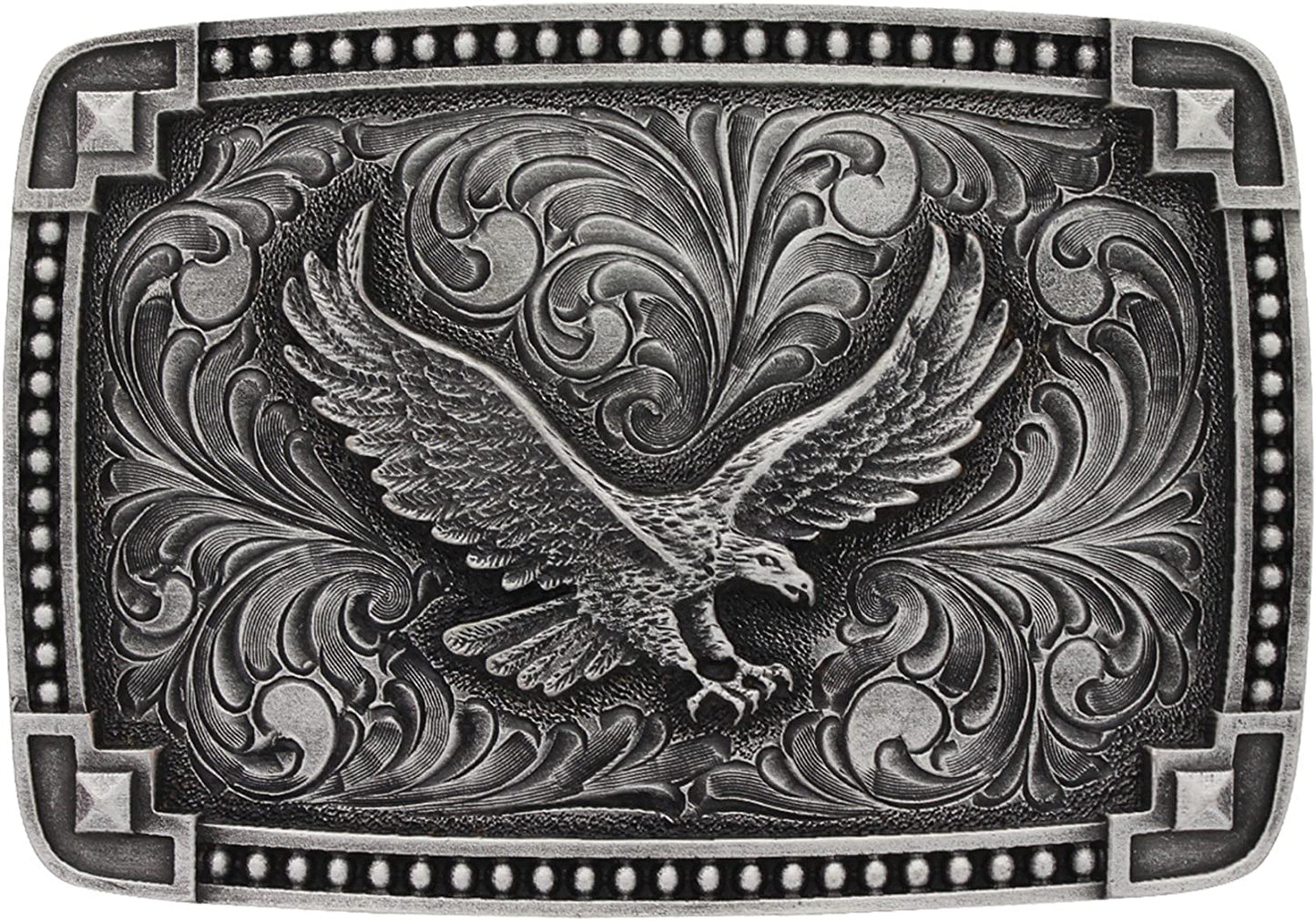 Montana Silversmiths Soaring Eagle Collection Attitude Buckle Apparel & Accessories > Clothing Accessories > Belt Buckles Montana Silversmiths Tied at the Corners - Antiqued Silver  