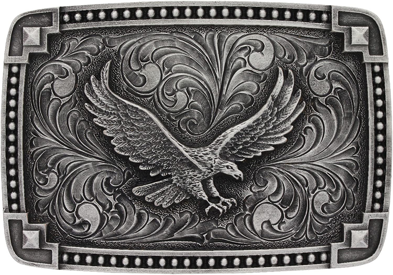 Montana Silversmiths Soaring Eagle Collection Attitude Buckle Apparel & Accessories > Clothing Accessories > Belt Buckles Montana Silversmiths Tied at the Corners - Antiqued Silver  