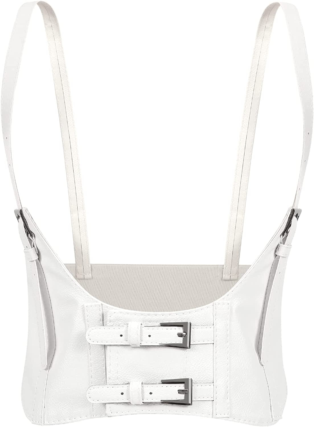 LEACOOLKEY Women Fashion Body Waist Belt Steampunk Underbust Corset Belt for Dress Apparel & Accessories > Clothing Accessories > Belts LEACOOLKEY D-white Under bust girth 26"-31" 