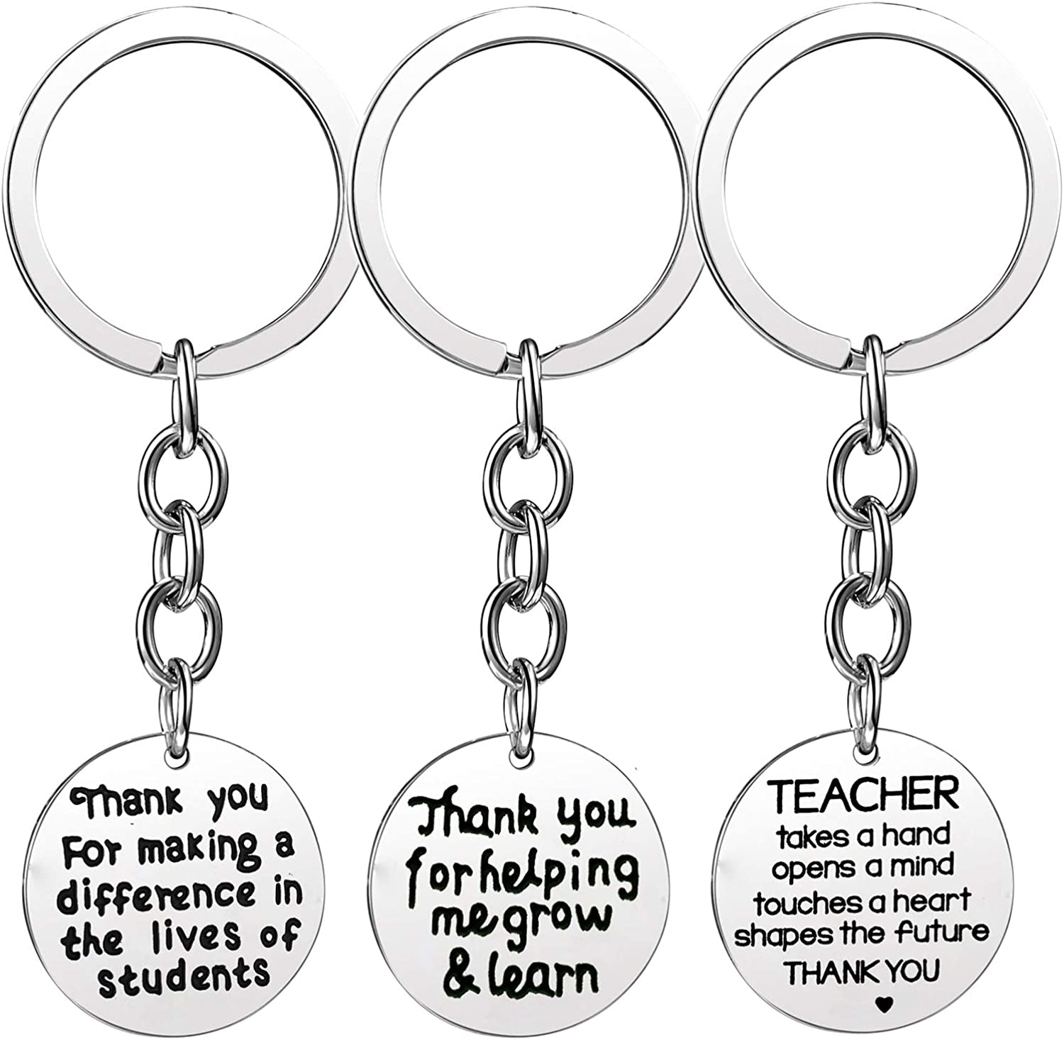 Pack of 3 Teacher Bangles Gifts for Teacher Open School Gifts for Teachers Thank You Bangle Bracelets Apparel & Accessories > Jewelry > Bracelets Nzztont 3PCs Keychain Mixed Style 07  