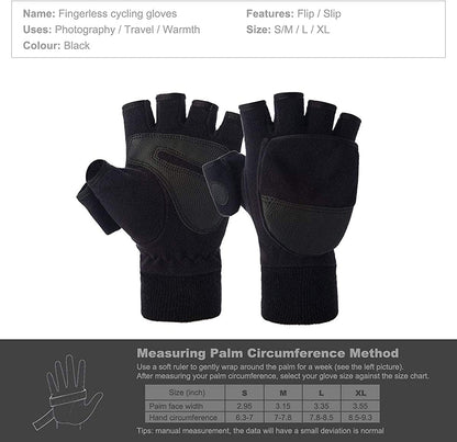 MINIDUO Outdoor Gloves Convertible Mittens Flip Fleece Fingerless Gloves [Windproof] for Men&Women Fishing, Cycling, Running in Cold Weather Apparel & Accessories > Clothing Accessories > Gloves & Mittens MINIDUO   