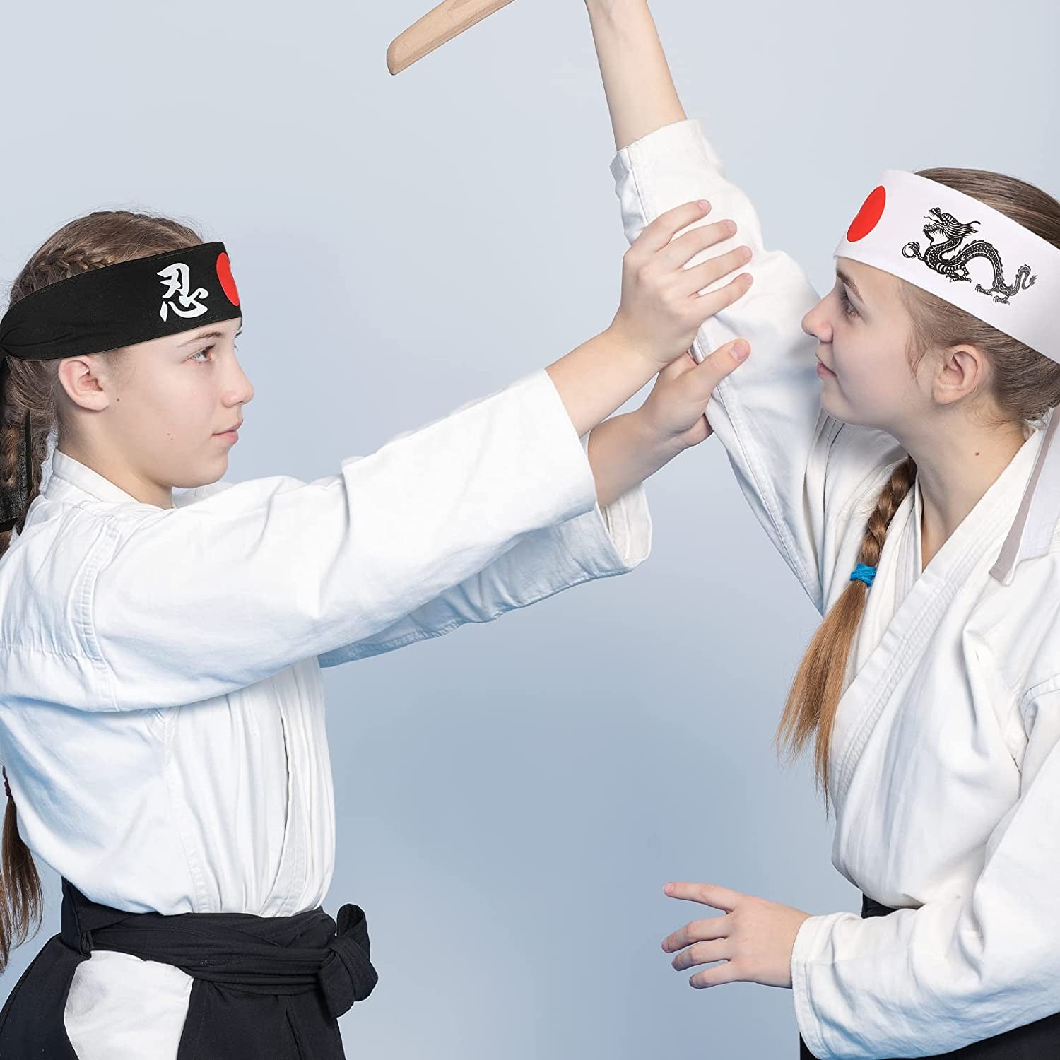 SATINIOR Bushido Hachimaki Headband 2 Pieces Samurai Japanese Headband Dragon Sushi Chef Bandana Tie on Costume Headwear for Karate about 96 X 6 Cm/ 37.8 X 2.36 Inches Apparel & Accessories > Clothing Accessories > Bandanas & Headties SATINIOR   