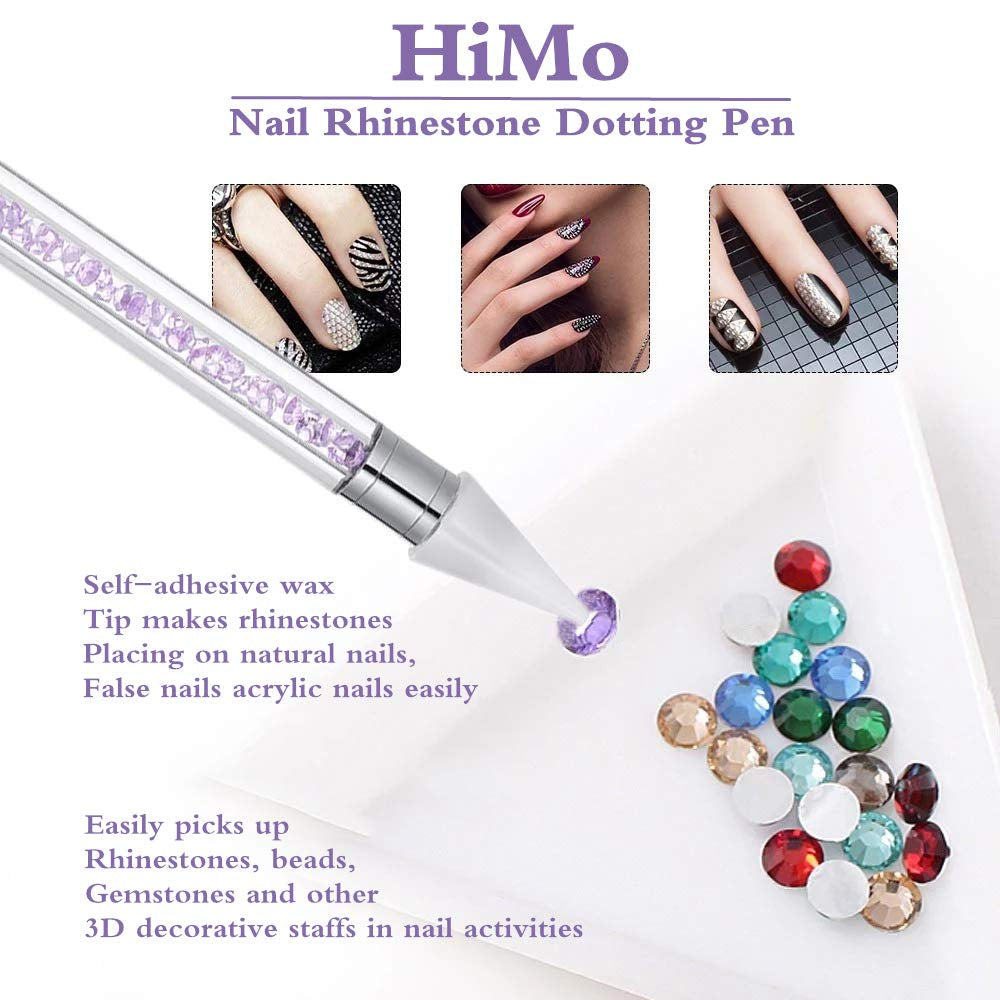 Nail Rhinestone Picker Dotting Tool with Extra 2 Wax Head, Dual-Ended DIY Nail Art Tool with Pink Acrylic Handle Health & Beauty > Personal Care > Cosmetics > Cosmetic Tools > Nail Tools HiMo   