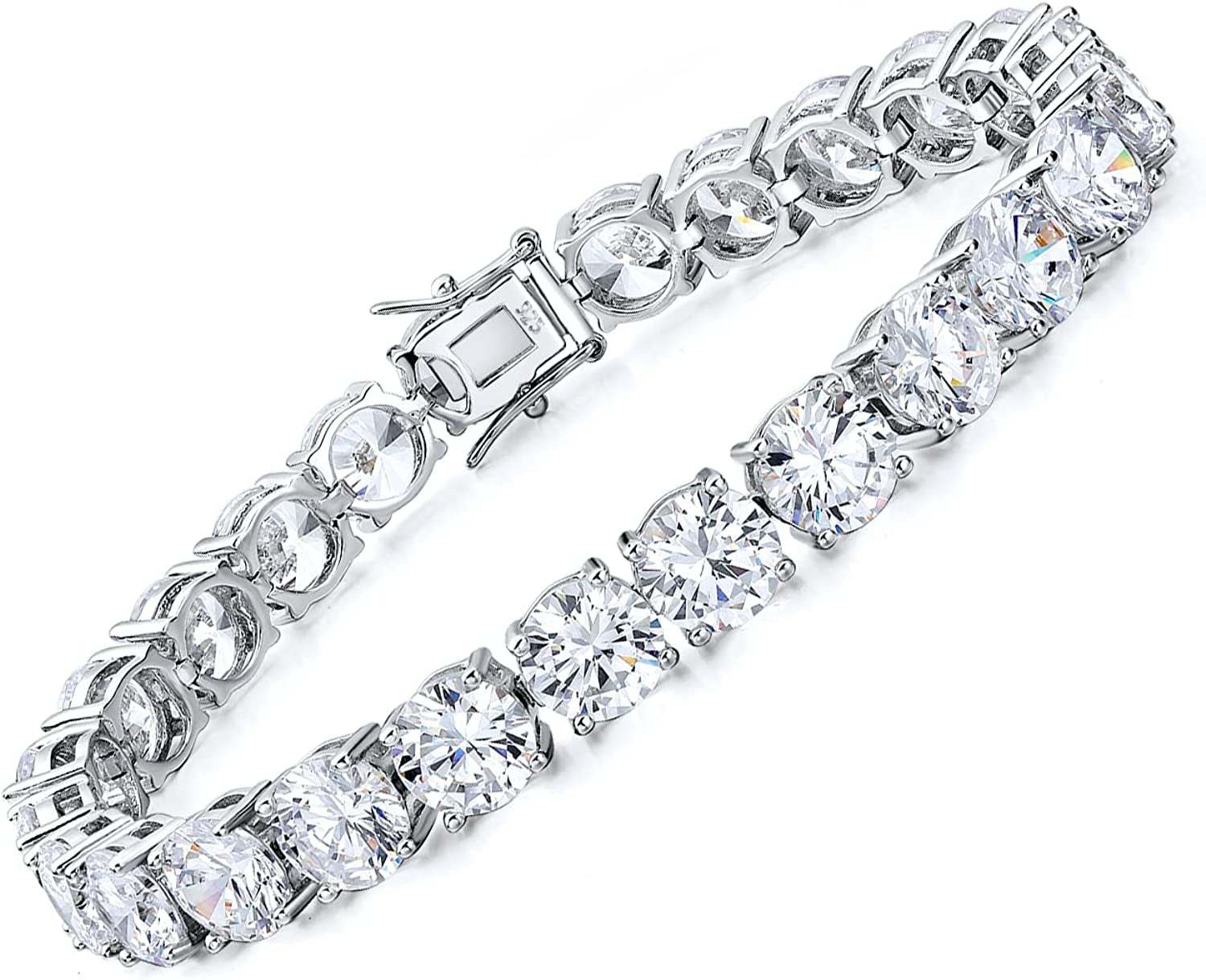 TIKJE 925 Sterling Silver 2-7Mm Cubic Zirconia Classic Tennis Bracelet | White Gold Bracelets for Women | Size 6-8.5 Inches Apparel & Accessories > Jewelry > Bracelets TIKJE 6 mm-6.5 inch  