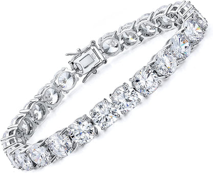 TIKJE 925 Sterling Silver 2-7Mm Cubic Zirconia Classic Tennis Bracelet | White Gold Bracelets for Women | Size 6-8.5 Inches Apparel & Accessories > Jewelry > Bracelets TIKJE 6 mm-6.5 inch  