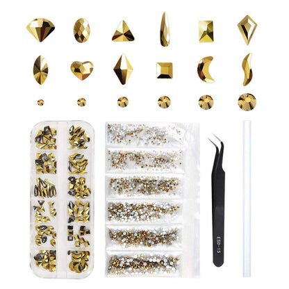 Micro AB Rhinestones with Glue and Tool, 1 Bottle of Ultra Mini 1.2Mm Caviar Beads Rhinestones for 3D Nail Art with 8Ml Glue and Tool Included Health & Beauty > Personal Care > Cosmetics > Cosmetic Tools > Nail Tools ULGAI Gold 120  