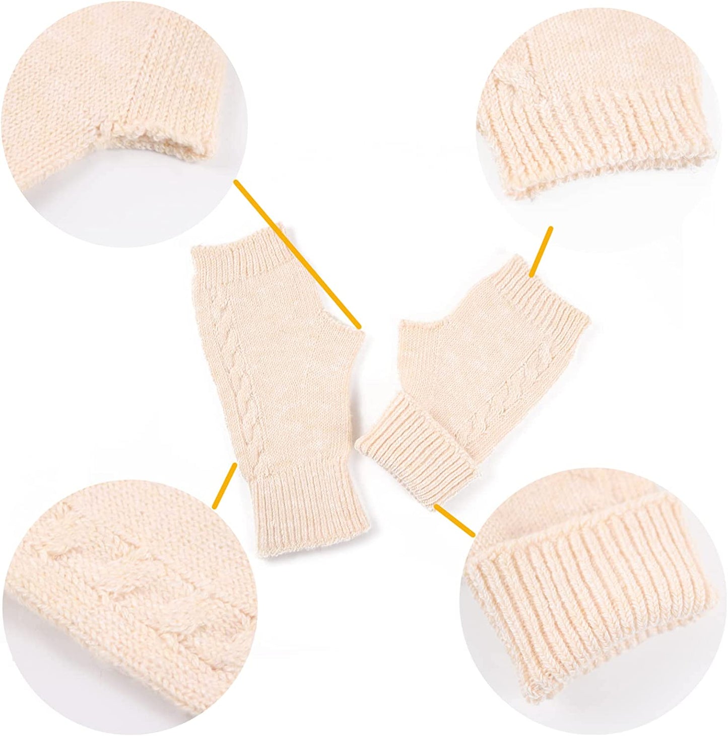 Facecozy Wool Blend Fingerless Gloves for Women Arm Warmers Unisex Half Finger Typing Gloves Mittens Apparel & Accessories > Clothing Accessories > Gloves & Mittens Facecozy   