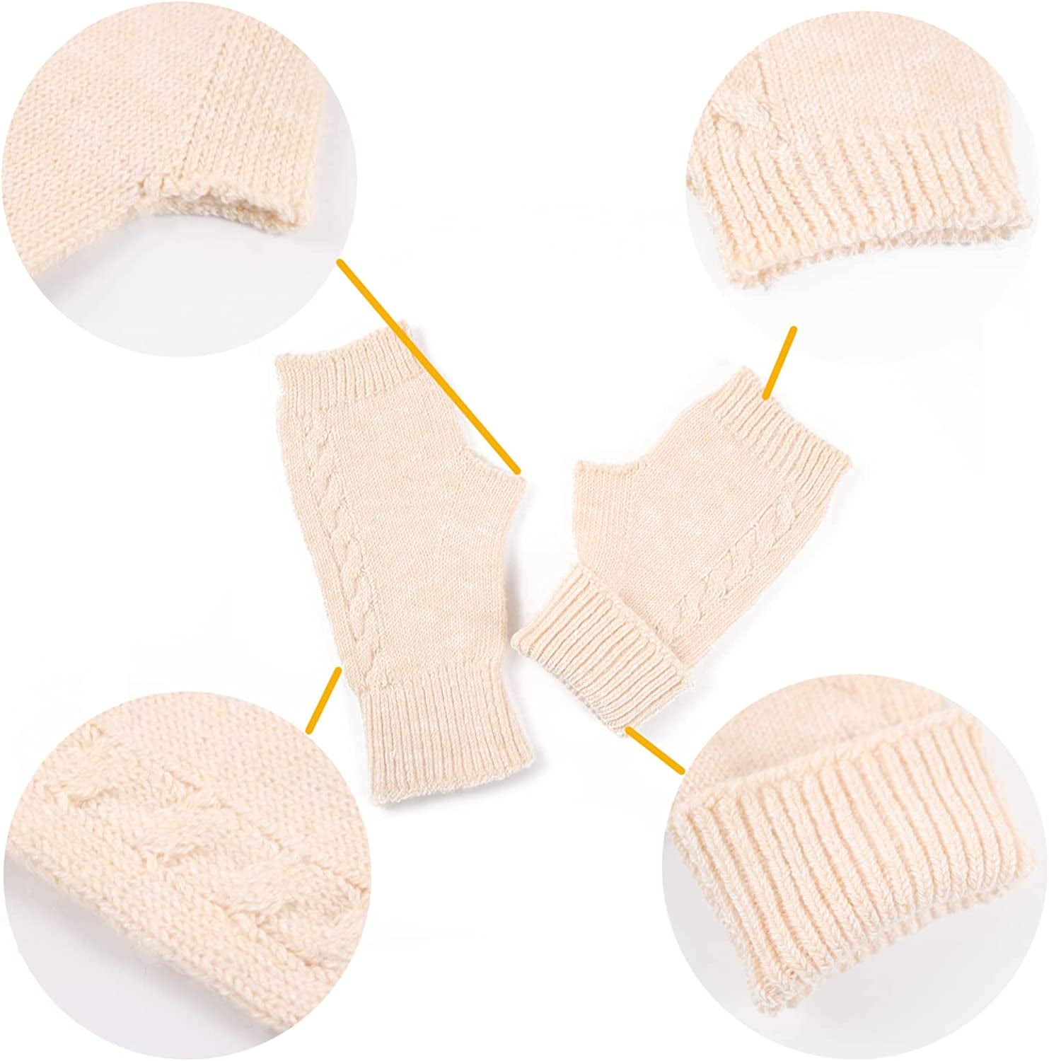 Facecozy Wool Blend Fingerless Gloves for Women Arm Warmers Unisex Half Finger Typing Gloves Mittens Apparel & Accessories > Clothing Accessories > Gloves & Mittens Facecozy   