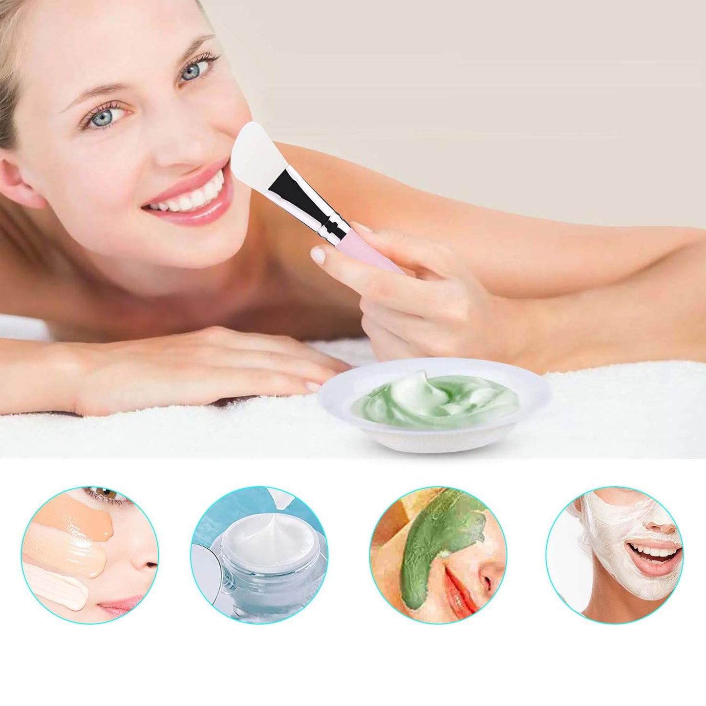 Real Perfection Makeup Brushes 16Pcs Makeup Brushes Set with 1 Silicone Face Mask Brush Premium Synthetic Foundation Brushes Blending Face Powder Eye Shadow Concealer Make up Brushes Tool Kit Health & Beauty > Personal Care > Cosmetics > Cosmetic Tools > Makeup Tools Real Perfection   